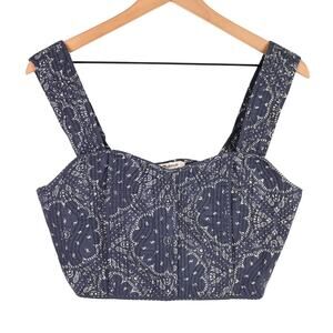 Madewell Quilted Sweetheart Crop Top, size 6